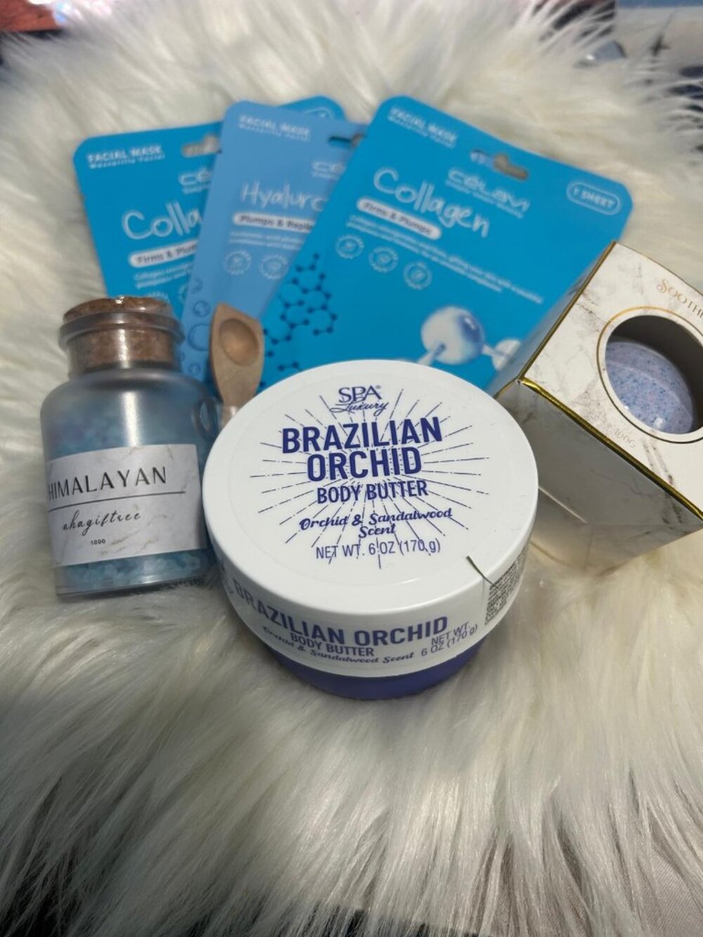 Spa Luxury Brazilian Orchid Body Butter, Himalayan Bath Salts & Face Masks Set